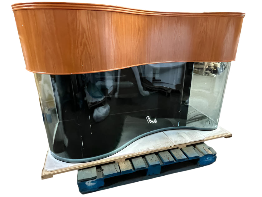 Aqua Vim 170g Glass Wave Reef-Ready Aquarium Set in Golden Oak