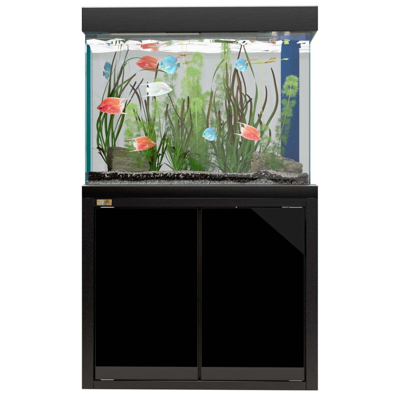 Aqua Dream Fish Tank 100 Gallon Tempered Glass Aquarium Black