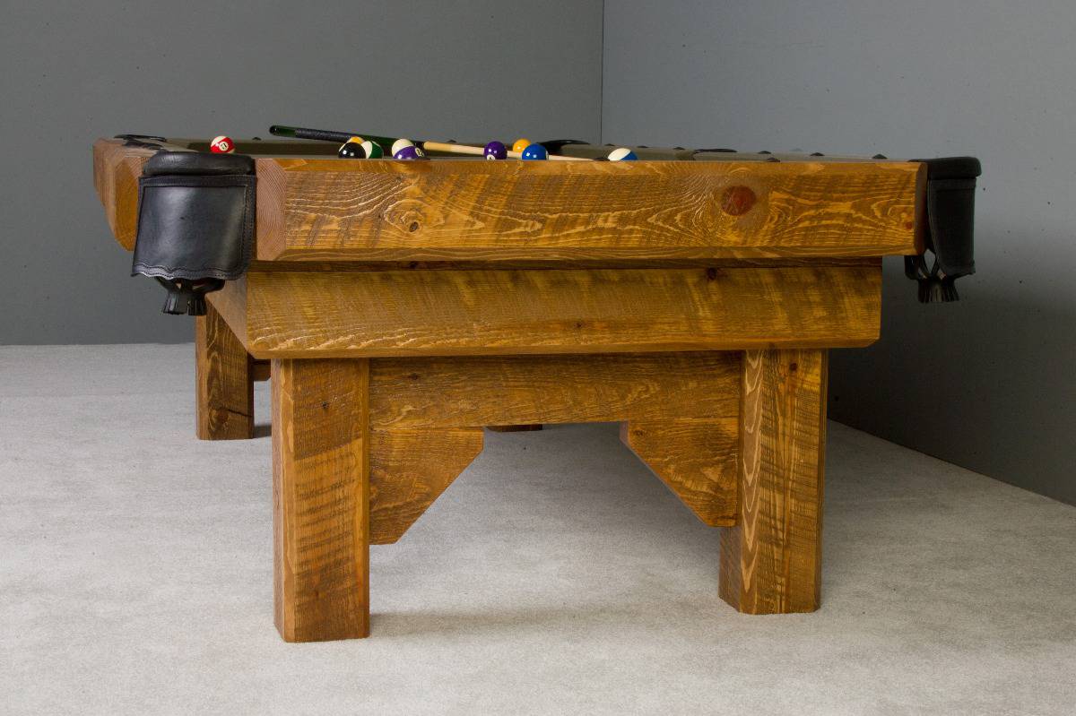Barnwood Timber Lodge Pool Table Honey Pine Finish Viking Log Furniture