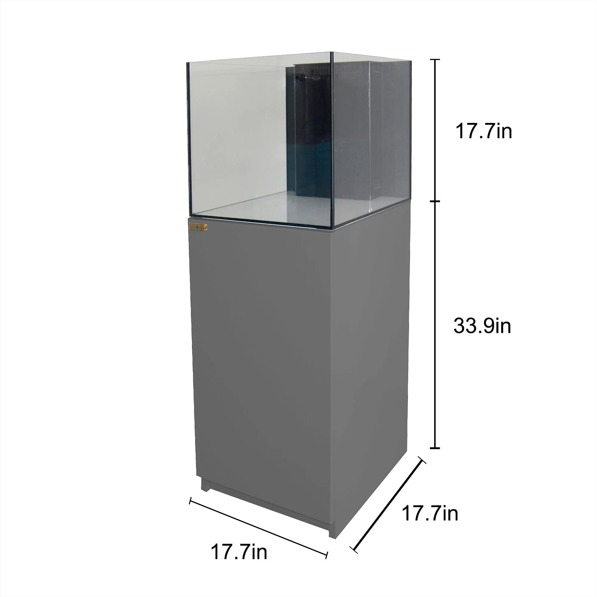 37 Gallon Coral Reef Aquarium Ultra Clear Glass Tank & Built in Sump Silver