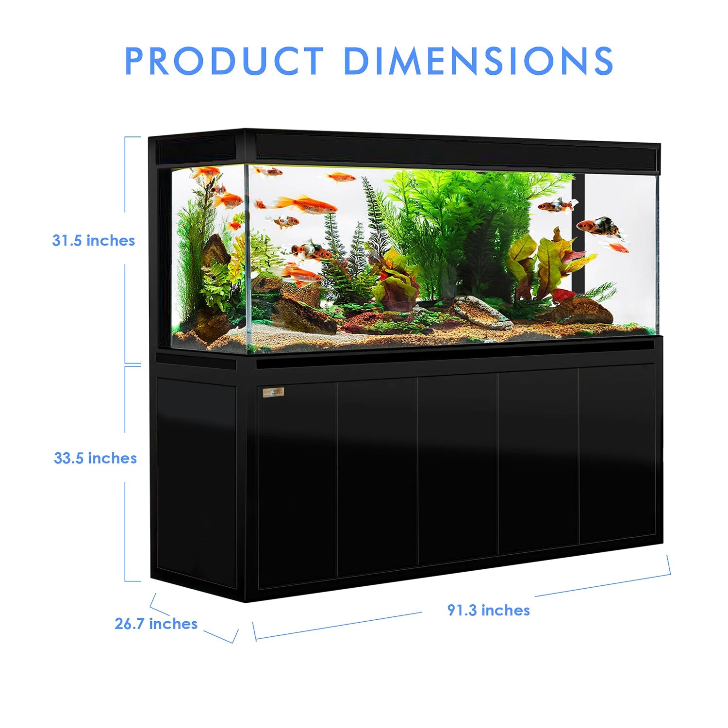 Aqua Dream Fish Tank 400 Gallon Tempered Glass Aquarium Black