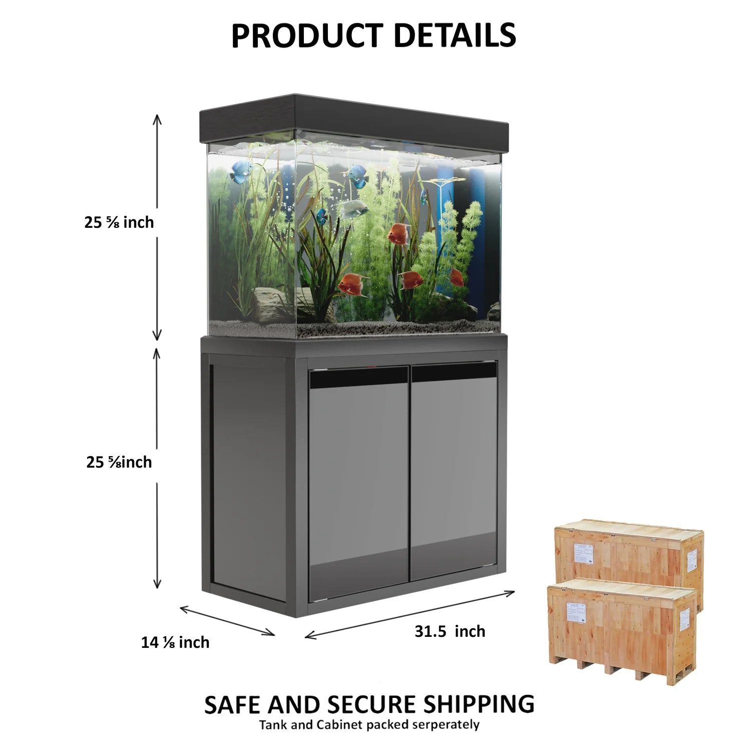 Aqua Dream 50 Gallon Tempered Glass Aquarium Black