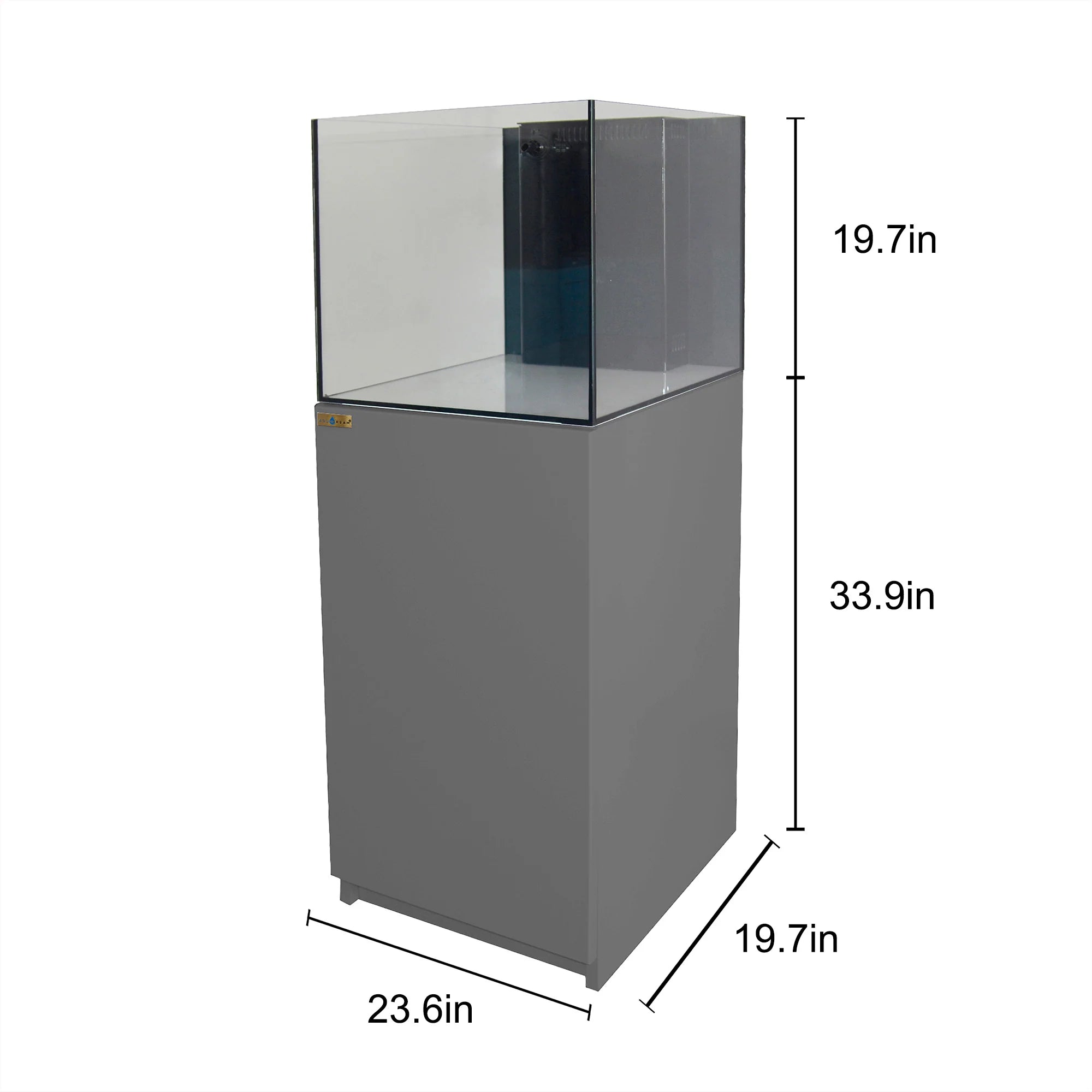 63 Gallon Coral Reef Aquarium Ultra Clear Glass Tank & Built in Sump Silver
