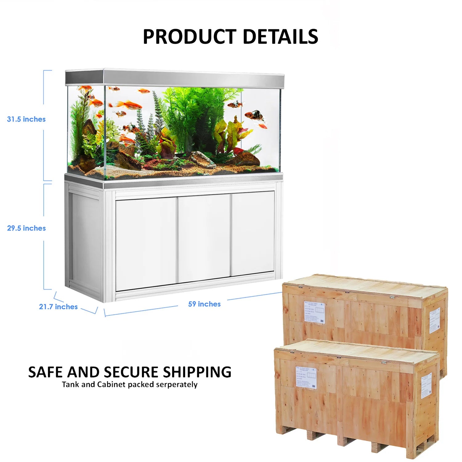 Aqua Dream 200 Gallon Tempered Glass Aquarium with Filtration System