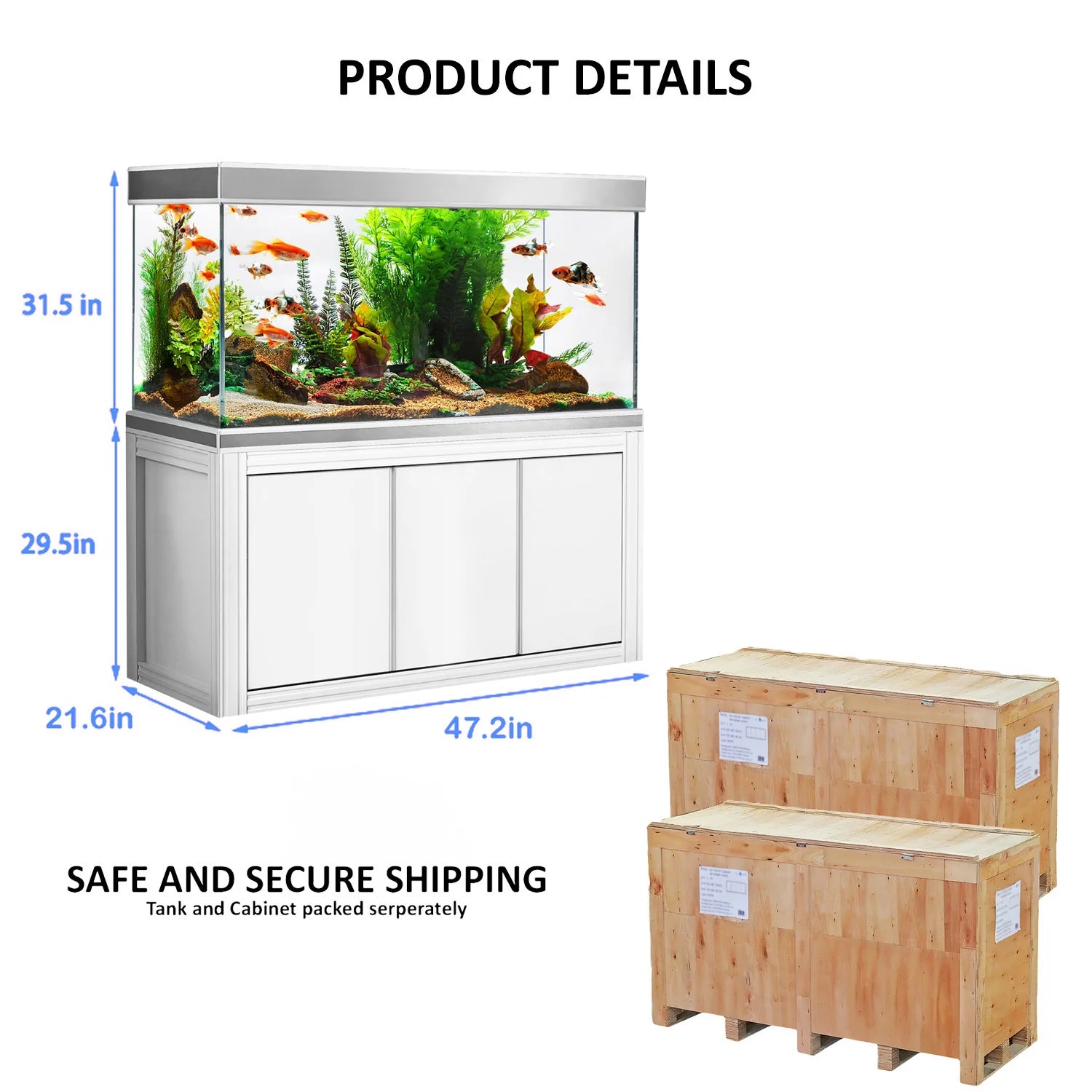 Aqua Dream 145 Gallon Tempered Glass Aquarium with Premium Filtration