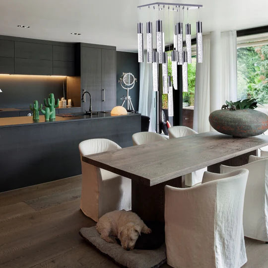 Finesse Decor Sparkling Night Cylinder Chandelier// 13 Light