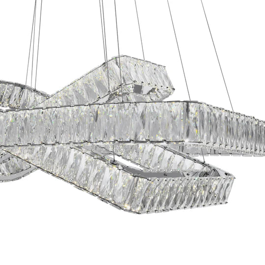Finesse Decor Crystal Elegance LED Chandelier // 3 Rectangles