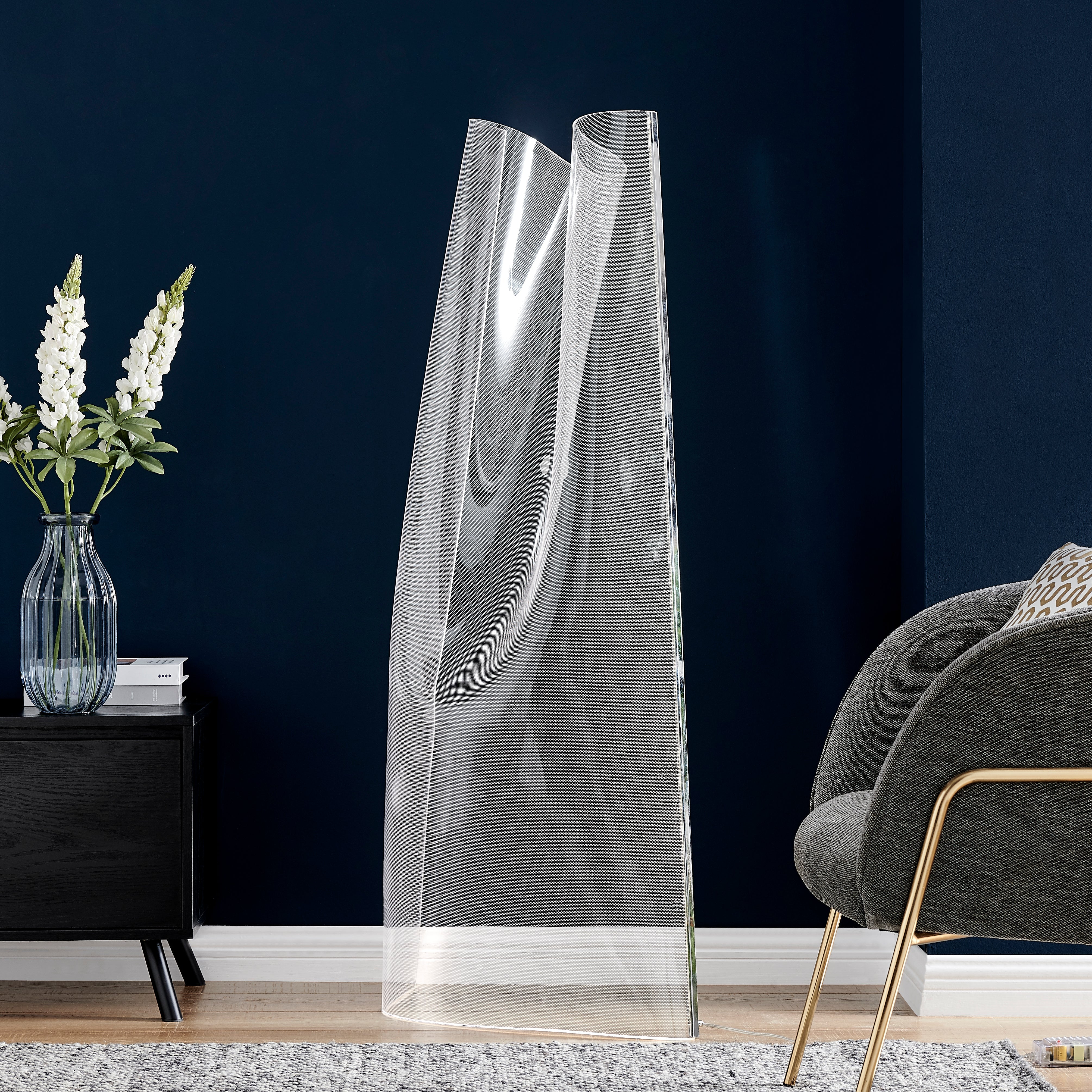 Finesse Decor Acrylic Lace Floor Lamp // Chrome