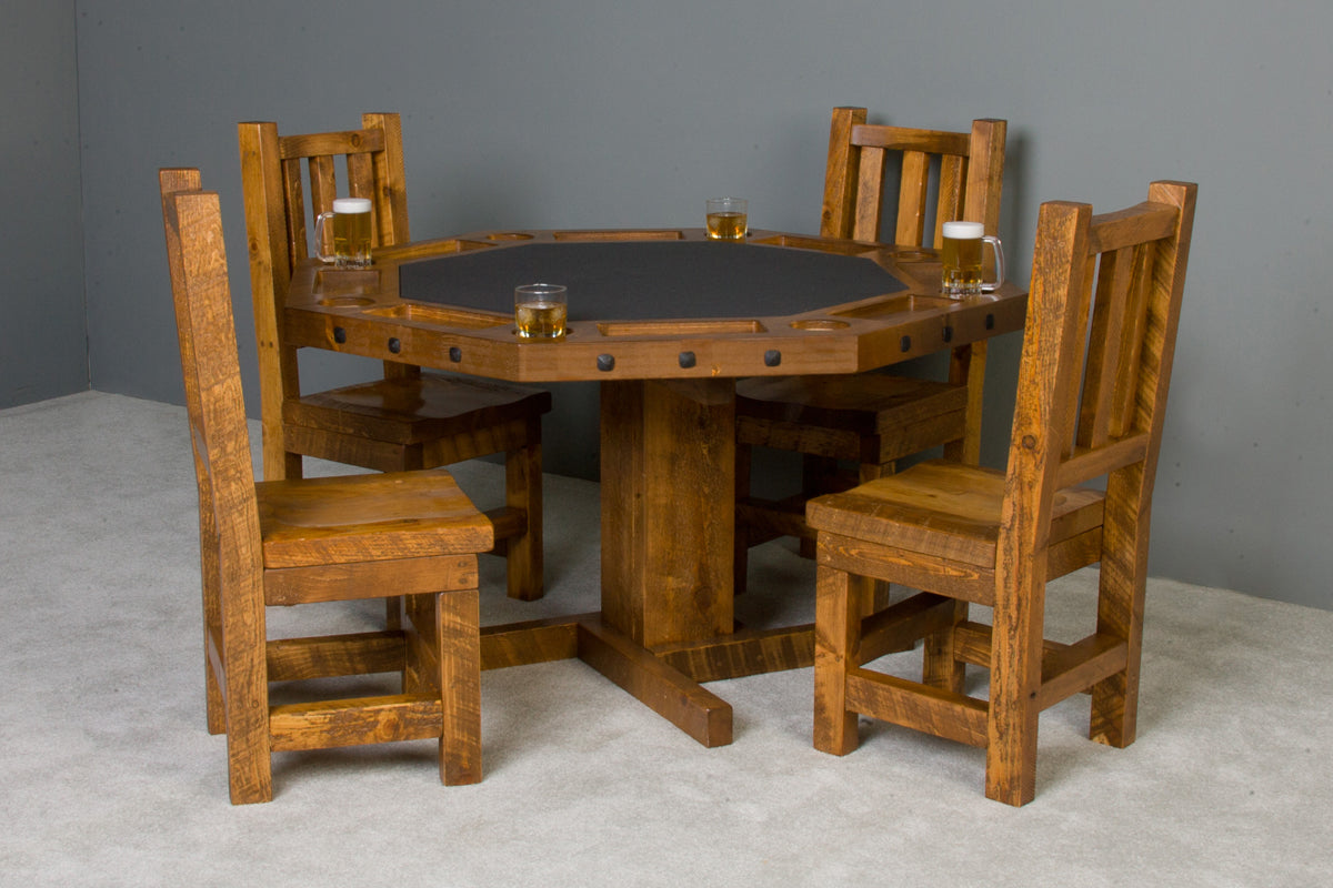 Barnwood Poker Table Viking Log Furniture