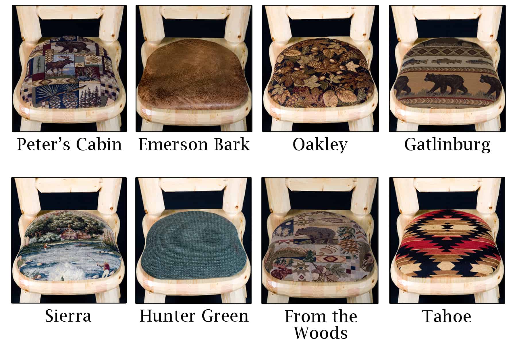 Northwoods Upholstered Pub Stool Viking Log Furniture