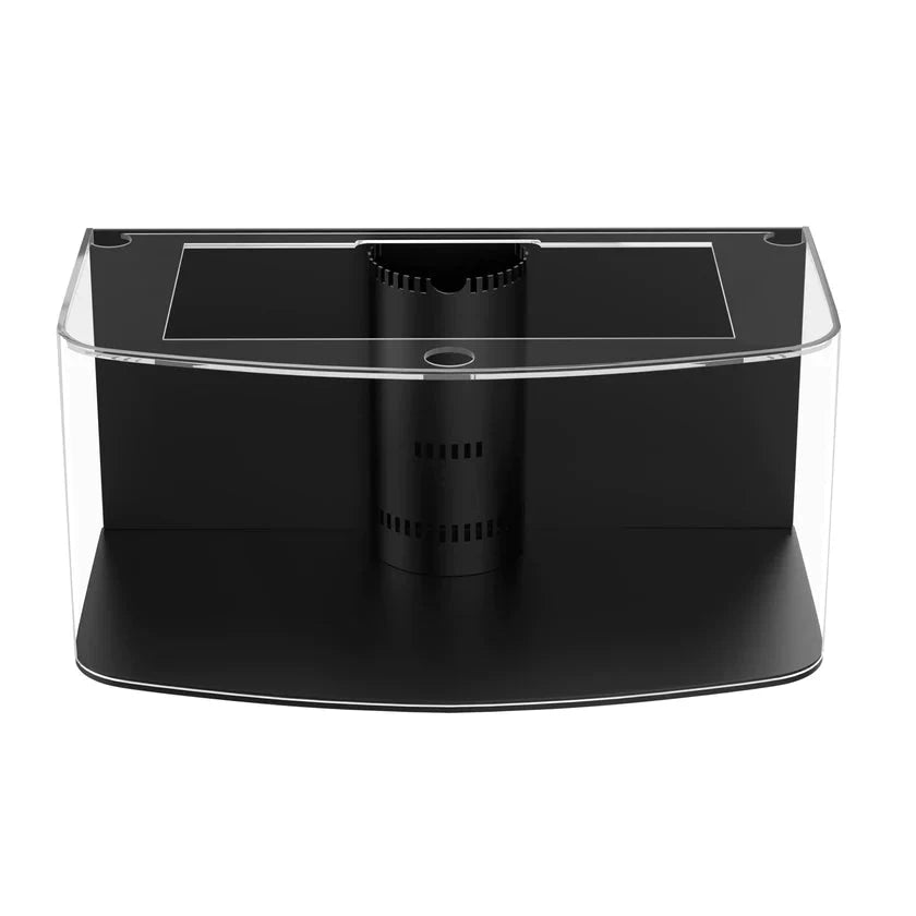 Aqua Vim Seamless Glass Bowfront Aquarium Set in Unstained Wood