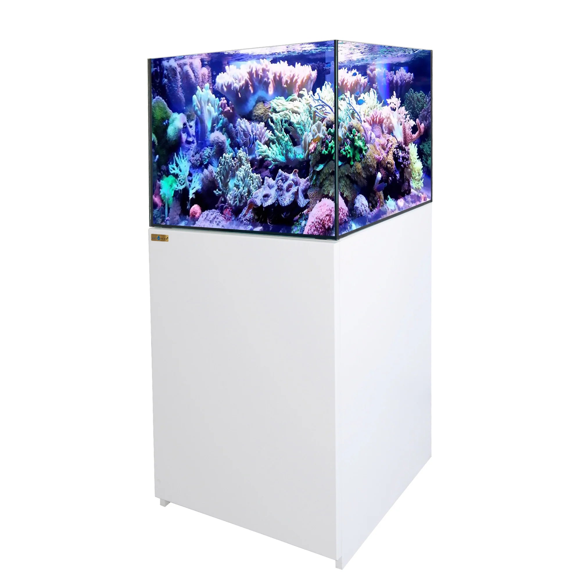 90 Gallon Coral Reef Aquarium Ultra Clear Glass Tank & Built in Sump All White