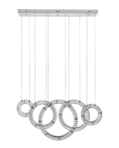 Finesse Decor 5 Hoop Crystal Progression Chandelier // Chrome