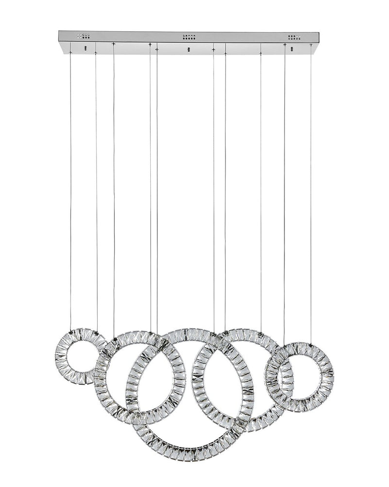 Finesse Decor 5 Hoop Crystal Progression Chandelier // Chrome