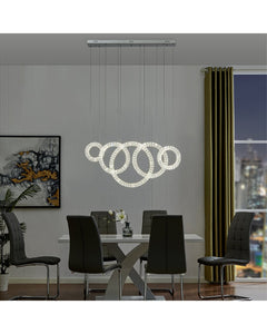 Finesse Decor 5 Hoop Crystal Progression Chandelier // Chrome