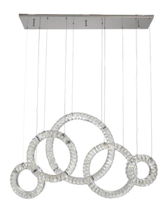 Finesse Decor 5 Hoop Crystal Progression Chandelier // Chrome