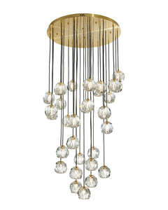 Strayhorn 30 Light, 30"D Chandelier, Gold Finesse Decor