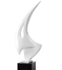 Finesse Decor White Sail Floor Sculpture With Black Stand, 70" Tall