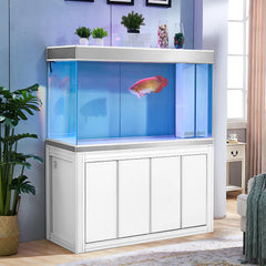 Aqua Dream 260 Gallon White and Silver Tempered Glass Aquarium