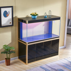Aqua Dream 250 Gallon Tempered Glass Aquarium Black and Gold