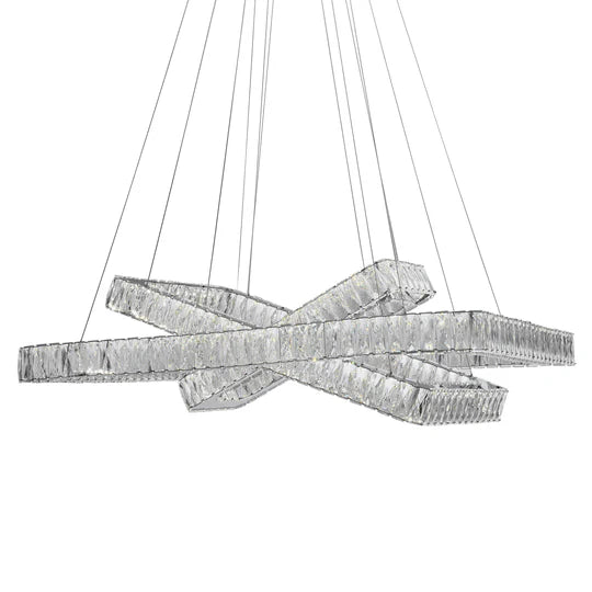 Finesse Decor Crystal Elegance LED Chandelier // 3 Rectangles