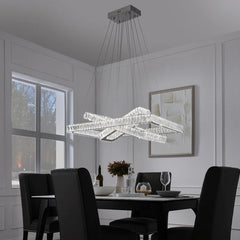 Finesse Decor Crystal Elegance LED Chandelier // 3 Rectangles