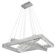 Finesse Decor Crystal Elegance LED Chandelier // 3 Rectangles