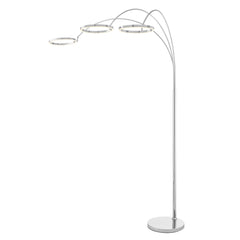 Finesse Decor LED Three Ring Hong Kong Arc Floor lamp // Chrome, Not Dimmable