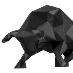 Finesse Decor Geometric Bull Sculpture // Matte Black