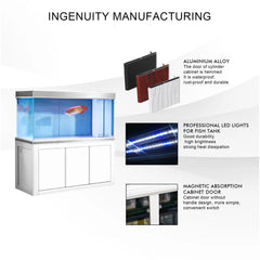 Aqua Dream 260 Gallon White and Silver Tempered Glass Aquarium