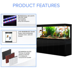 Aqua Dream Fish Tank 400 Gallon Tempered Glass Aquarium Black