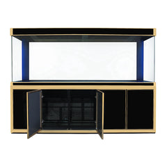 Aqua Dream 400 Gallon Tempered Glass Aquarium Black and Gold