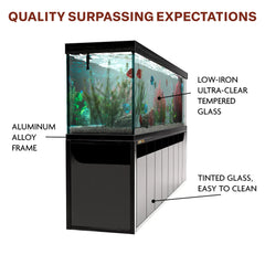 Aqua Dream Fish Tank 600 Gallon Aquarium Tempered Glass Black