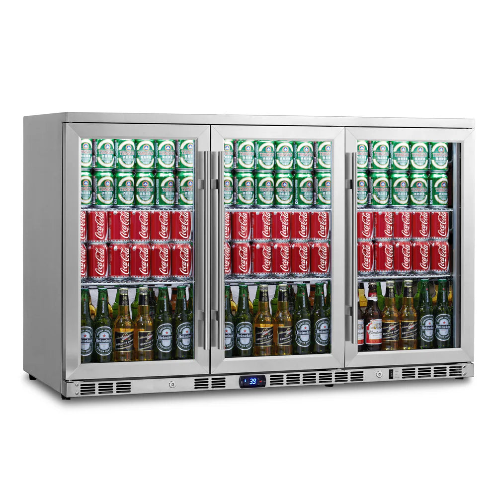 KingsBottle 53 Inch Heating Glass 3 Door Large Beverage Refrigerator