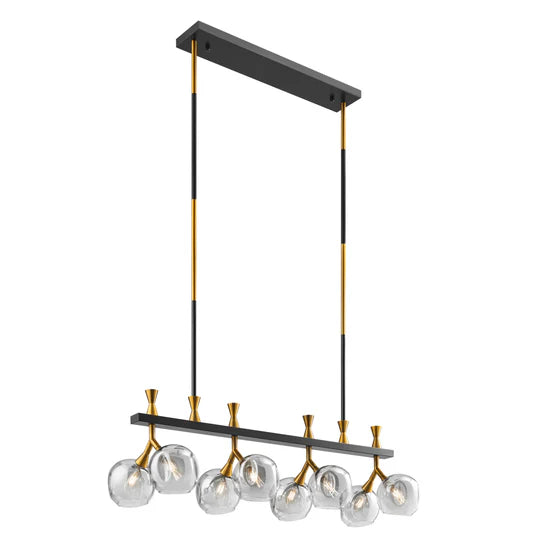 Finesse Decor Sonder Rectangular Gold and Black Chandelier