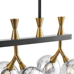 Finesse Decor Sonder Rectangular Gold and Black Chandelier