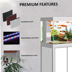 Aqua Dream 400 Gallon Tempered Glass Aquarium Set - White Silver