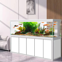 Aqua Dream 400 Gallon Tempered Glass Aquarium Set - White Silver