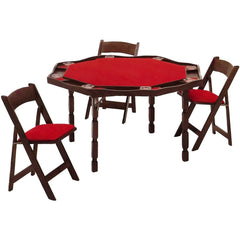 Kestell 57" Oak Period Style Octagon Folding Poker Table