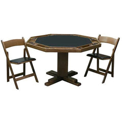 Kestell 57" Oak Octagon Poker Table with Pedestal Base