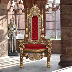 Golden Lord Raffles Lion Throne Chair Design Toscano