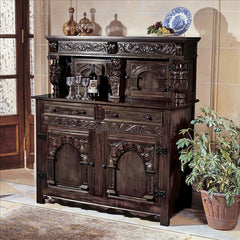 Jacobean Court Cupboard Buffet Table Design Toscano