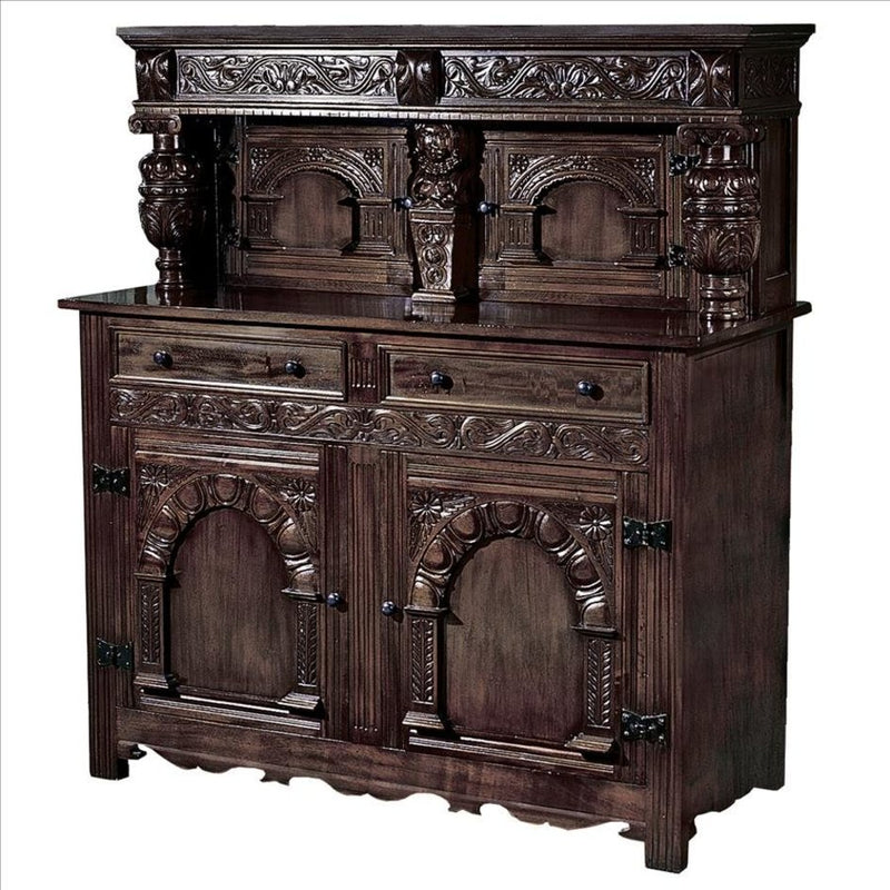 Jacobean Court Cupboard Buffet Table Design Toscano