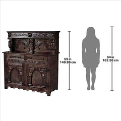 Jacobean Court Cupboard Buffet Table Design Toscano