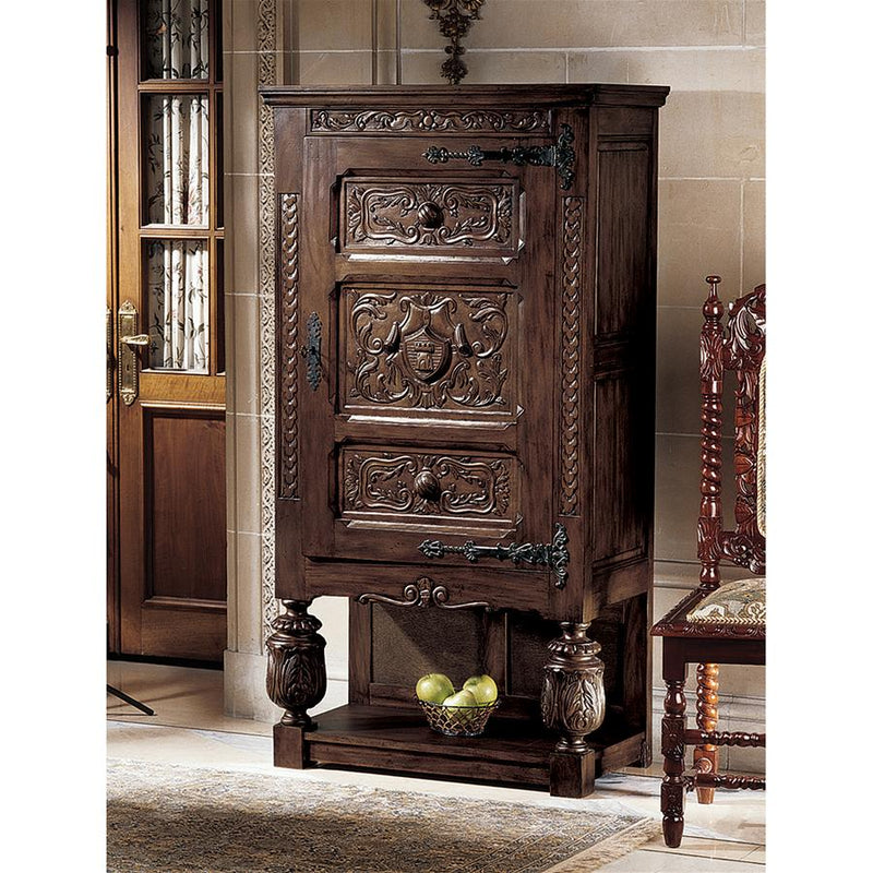 Coat of Arms Gothic Revival Armoire Design Toscano