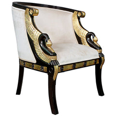 Graceful Swans Neoclassical Tub Chair Design Toscano