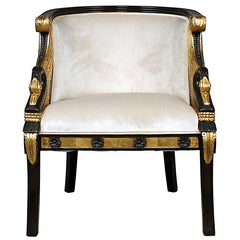 Graceful Swans Neoclassical Tub Chair Design Toscano