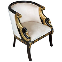 Graceful Swans Neoclassical Tub Chair Design Toscano