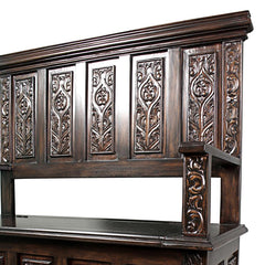 York Monastery Mahogany Gothic Bench Design Toscano