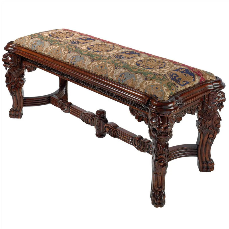 Lord Raffles Grande Hall Lion Leg Bench Design Toscano